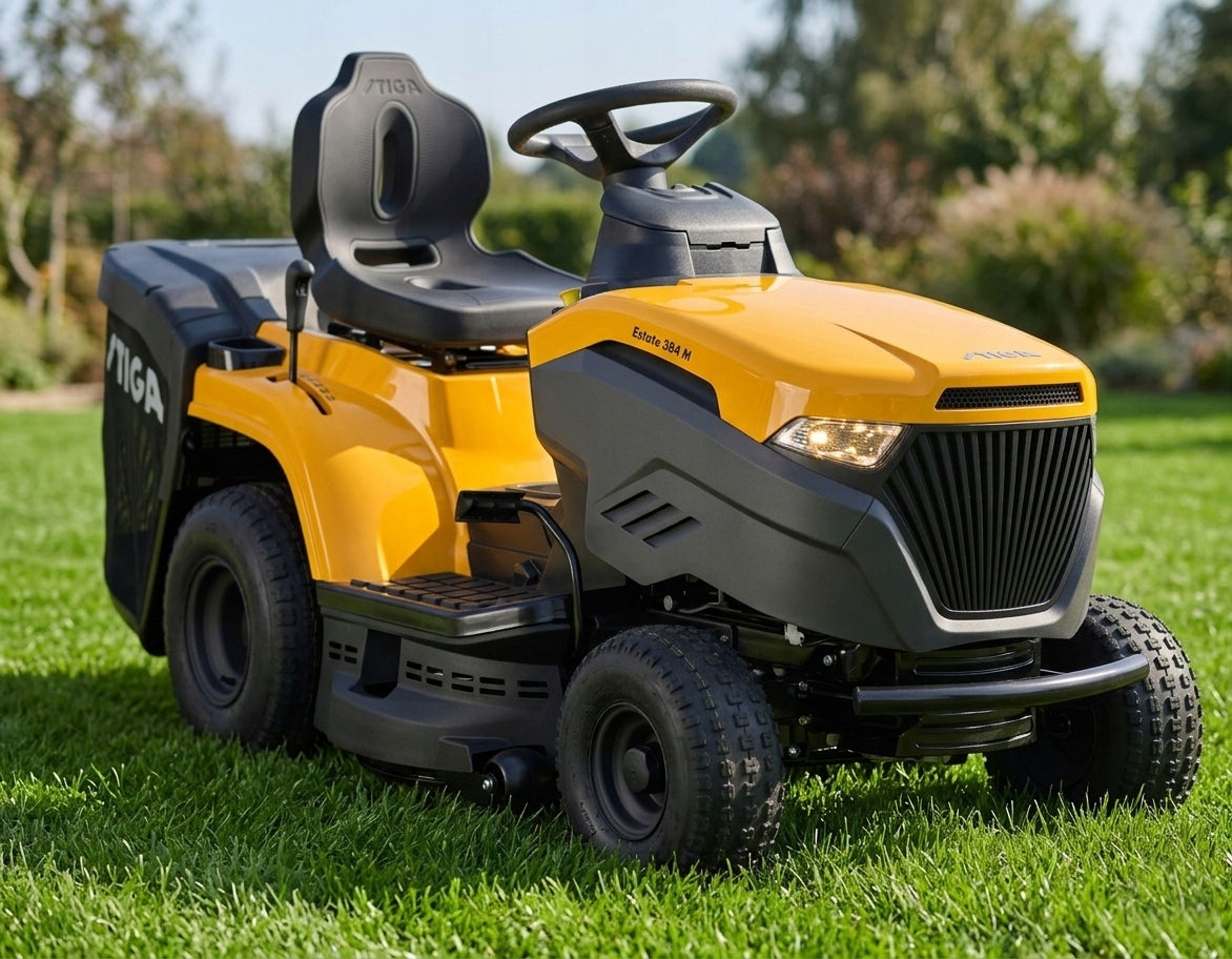 Tractor Mower STIGA Estate 384 M Manual Box MAX 14KM Full Set Packaging status original