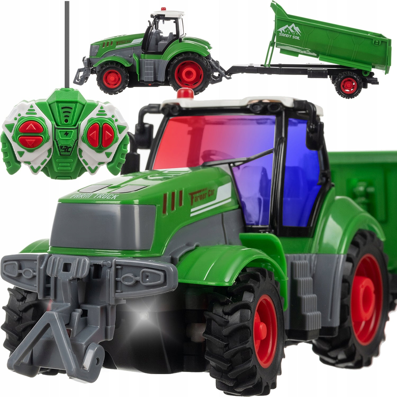 Tractor Toy Remote Controlled with Trailer Tractor for Remote Control + Dump Truck
