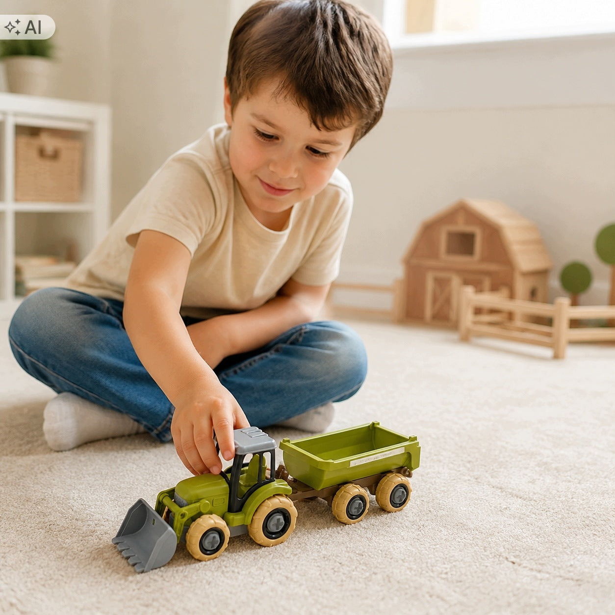 Tractor for Twisting with Trailer Spoon Screwdriver Set 30 cm 6+ Packaging status original