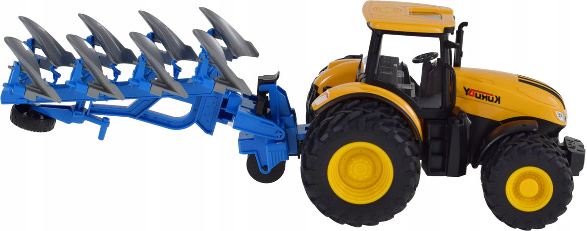 Tractor with Plough Toy for Kids Friction Drive Light and Sound Brand Skleplolki