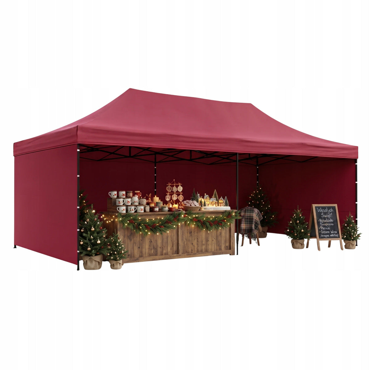 Trade Tent 3x6 m Aga Party Burgundy Express Pavilion Waterproof