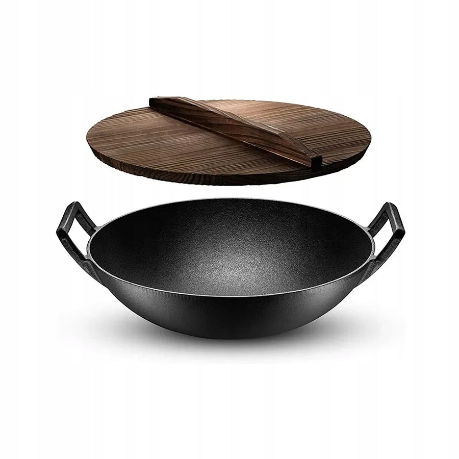 Traditional Chinese cast iron wok 36,5 cm