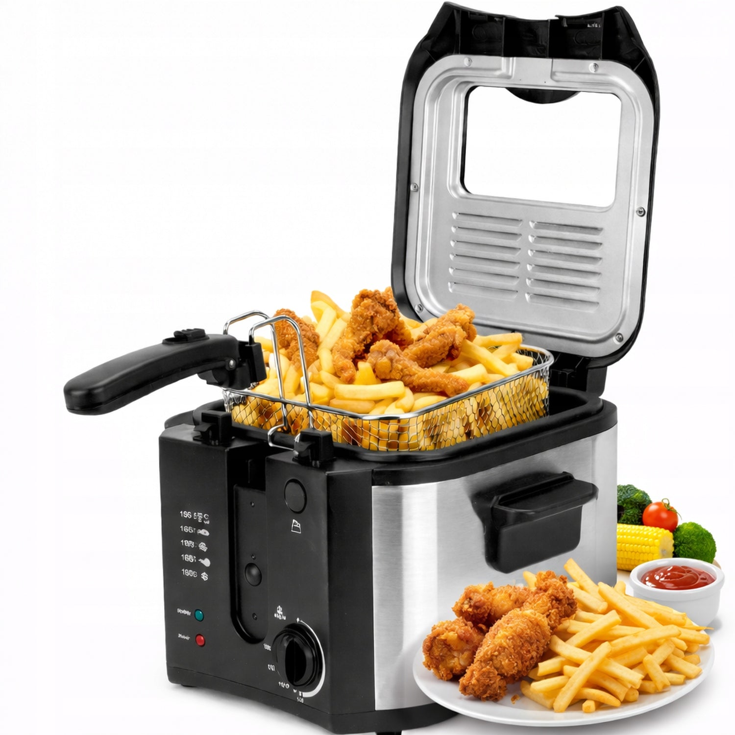 Traditional OIL FRYER with Window 2,2L 1600W Strong with XL Filter