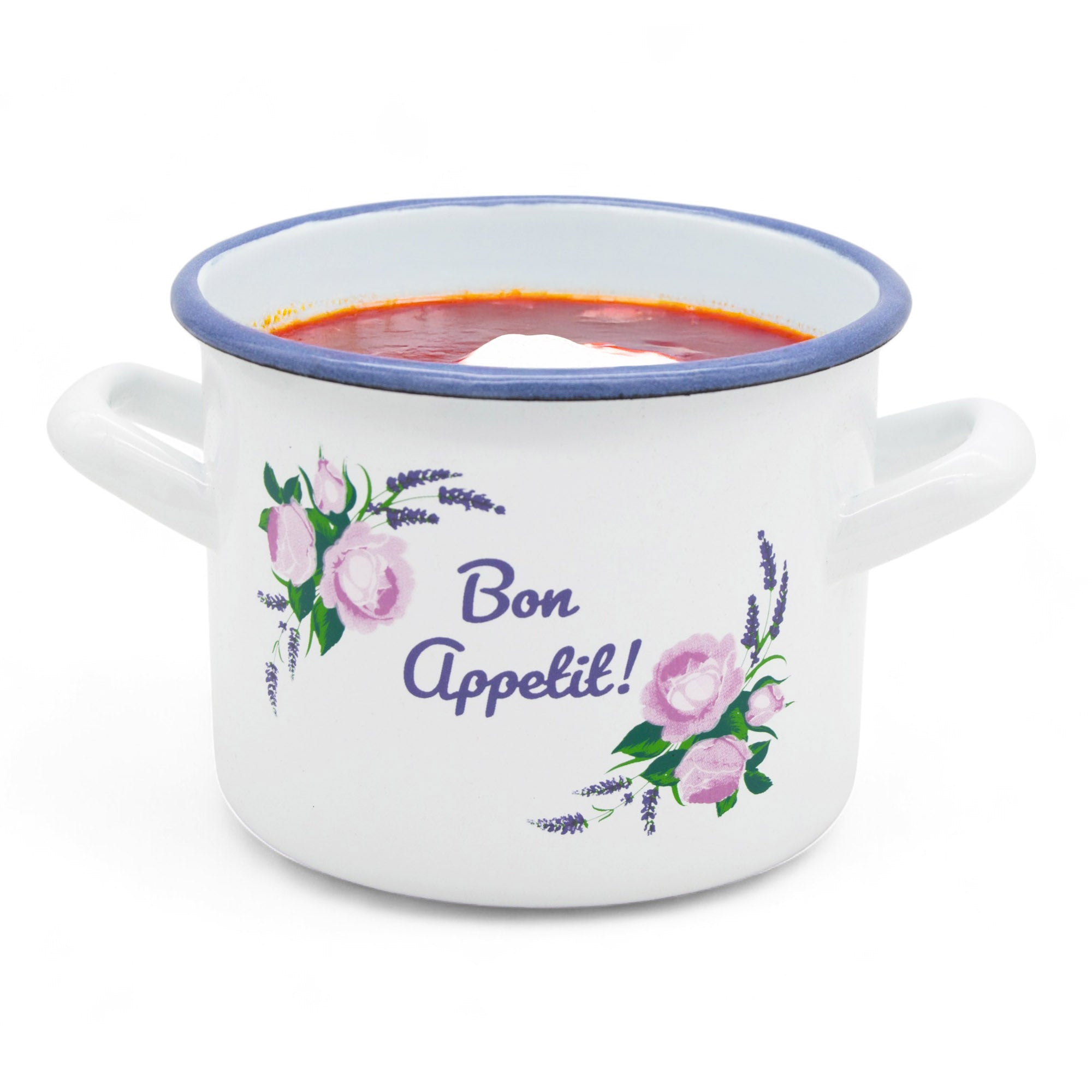 Traditional Steel Enamel Pot 14 cm KITCHEN CLASSIC BON APPETIT Brand Tragar