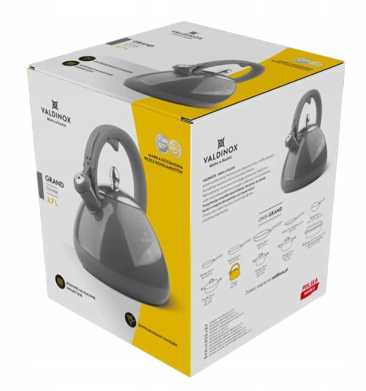 Traditional aluminium kettle 2,7 l grey GRAND Valdinox Brand Valdinox