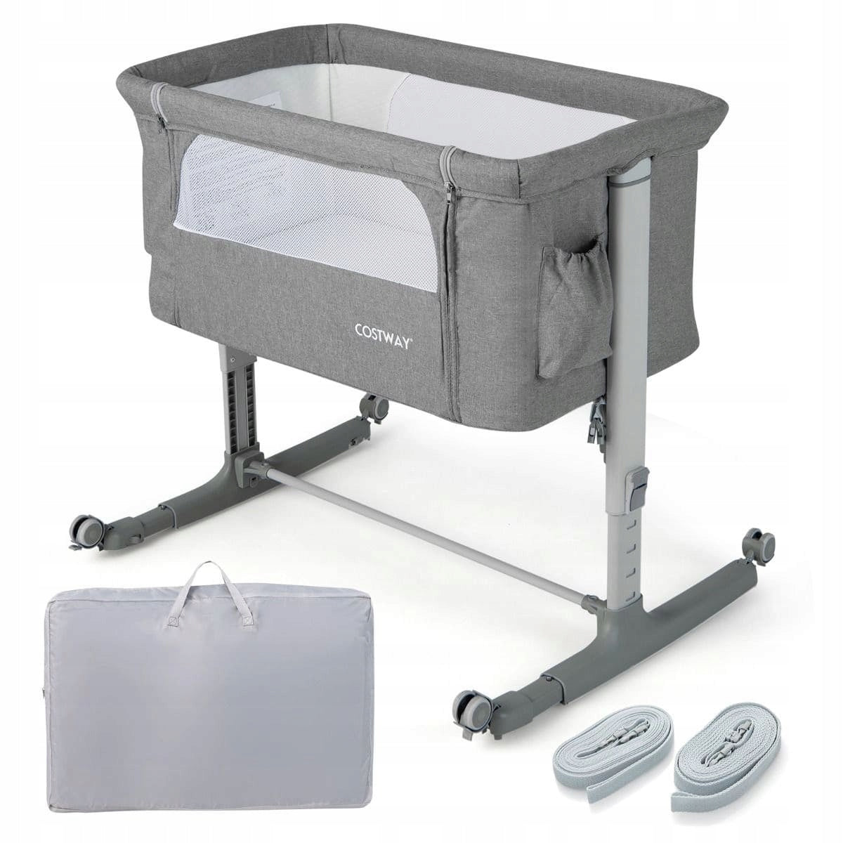 Traditional cradle Costway 86 x 63 cm grey Brand Costway