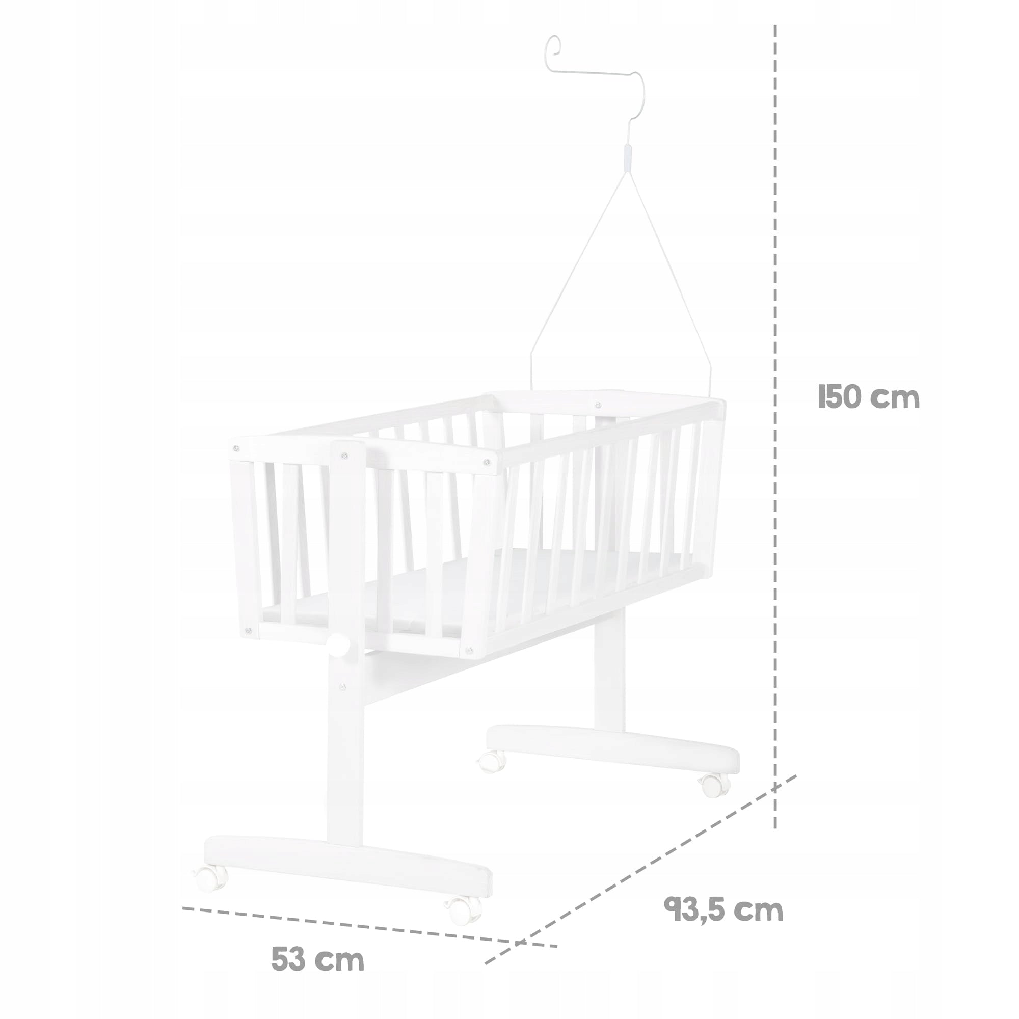 Traditional cradle Roba 53 x 93,5 cm white OUTLET Manufacturer code 78697867