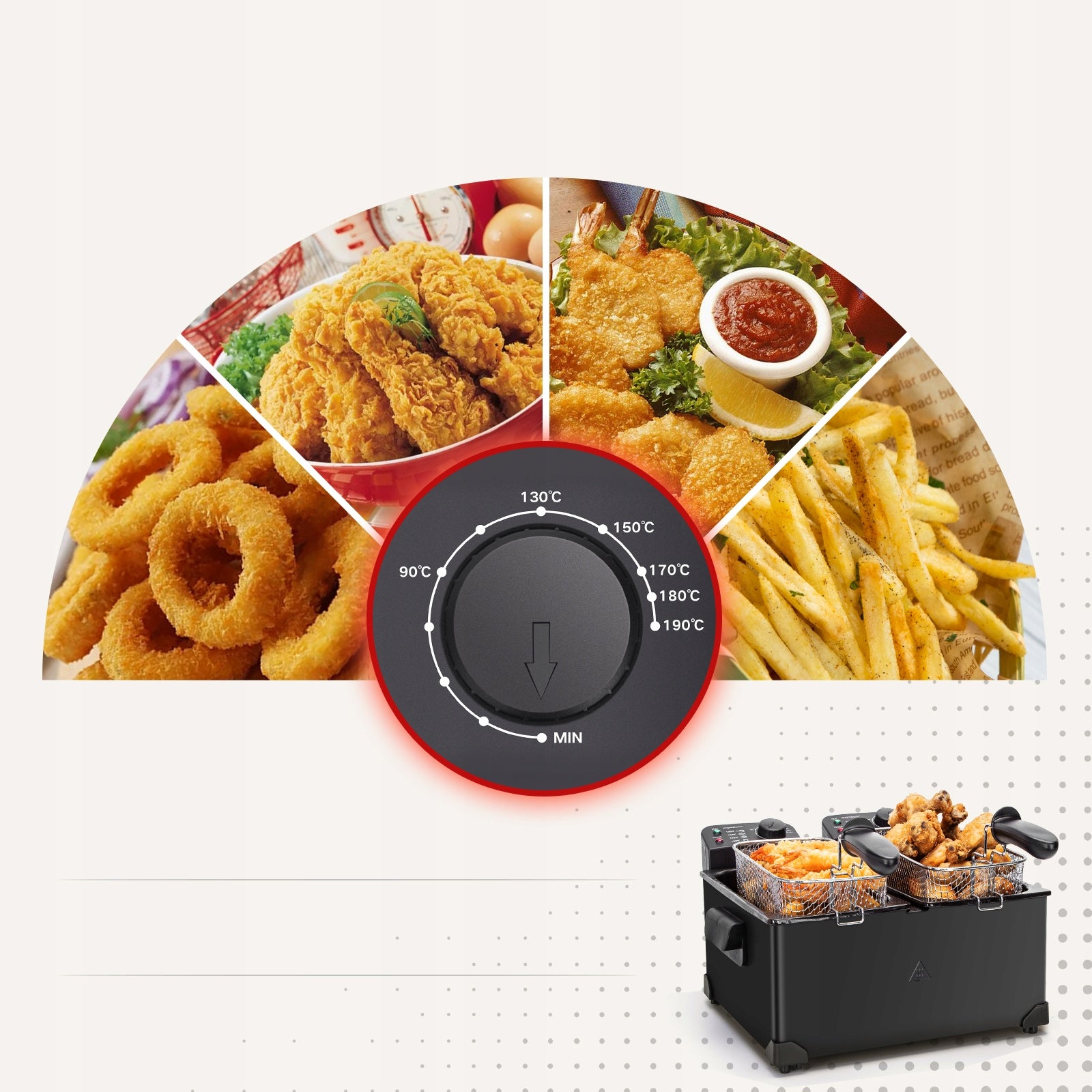 Traditional double air fryer Aigostar 3600 W 6 l Manufacturer code 30VDW