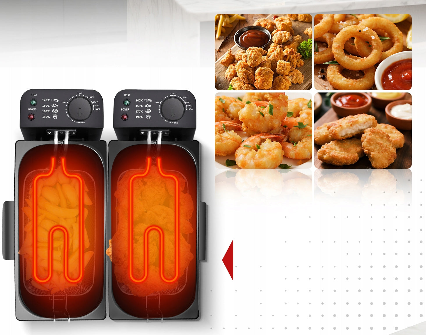 Traditional double air fryer Aigostar 3600 W 6 l Packaging status original