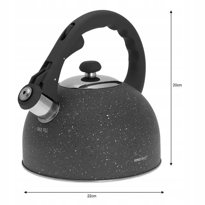 Traditional kettle 2,6l, grey marble Kinghoff Brand Kinghoff