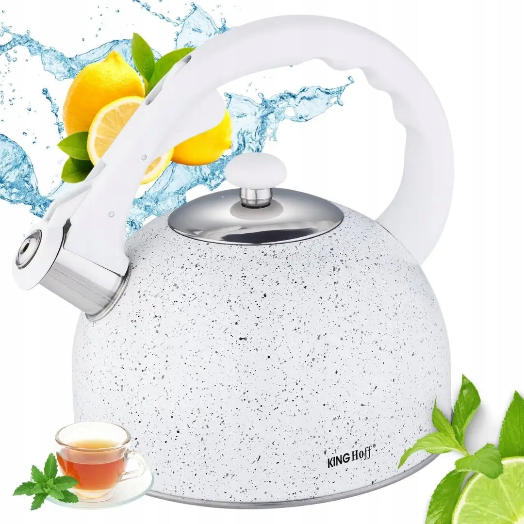 Traditional kettle 2,6l white marble Kinghoff