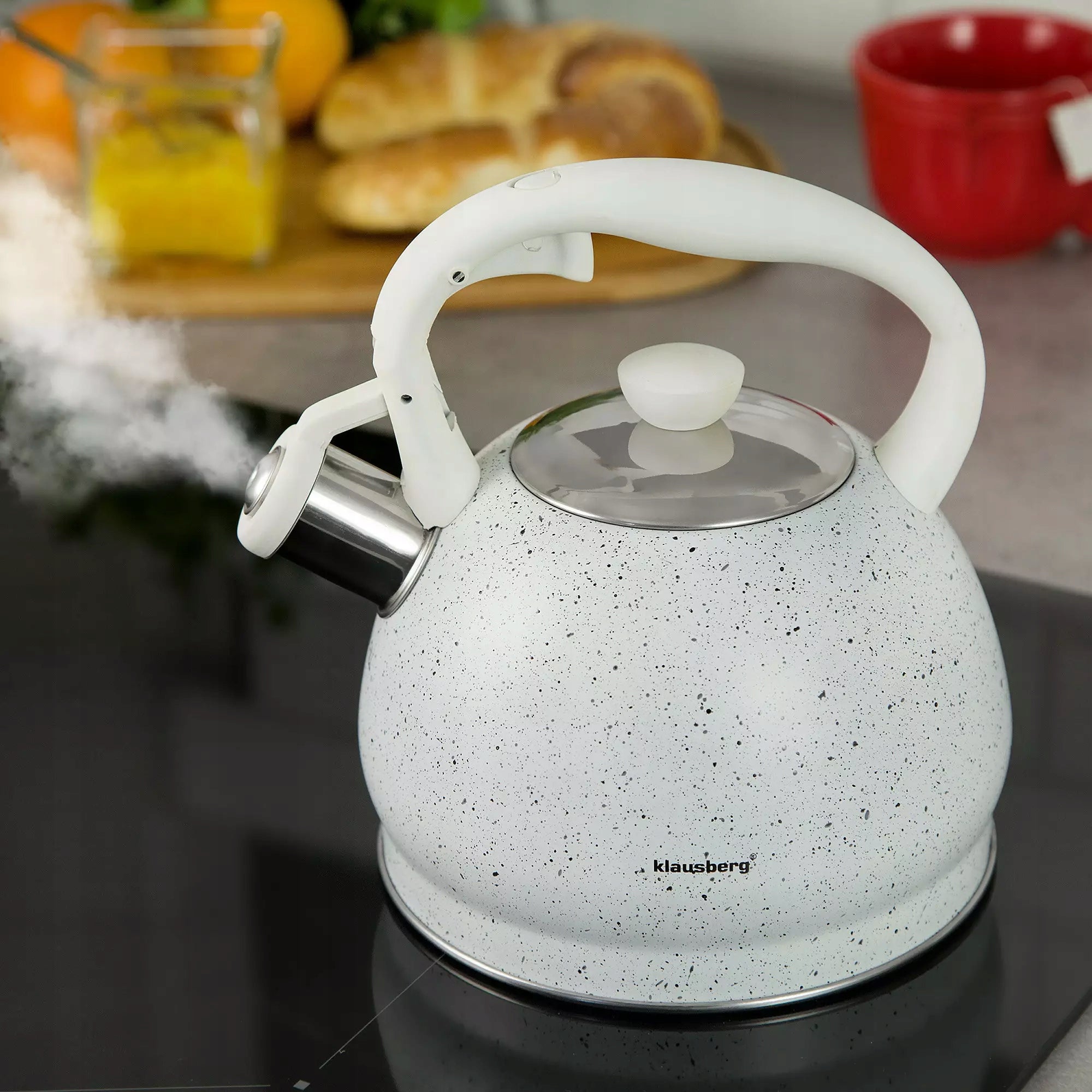 Traditional kettle 2l, white marble Klausberg Brand Klausberg