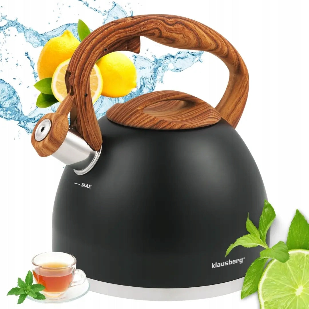 Traditional kettle 3l, black Klausberg