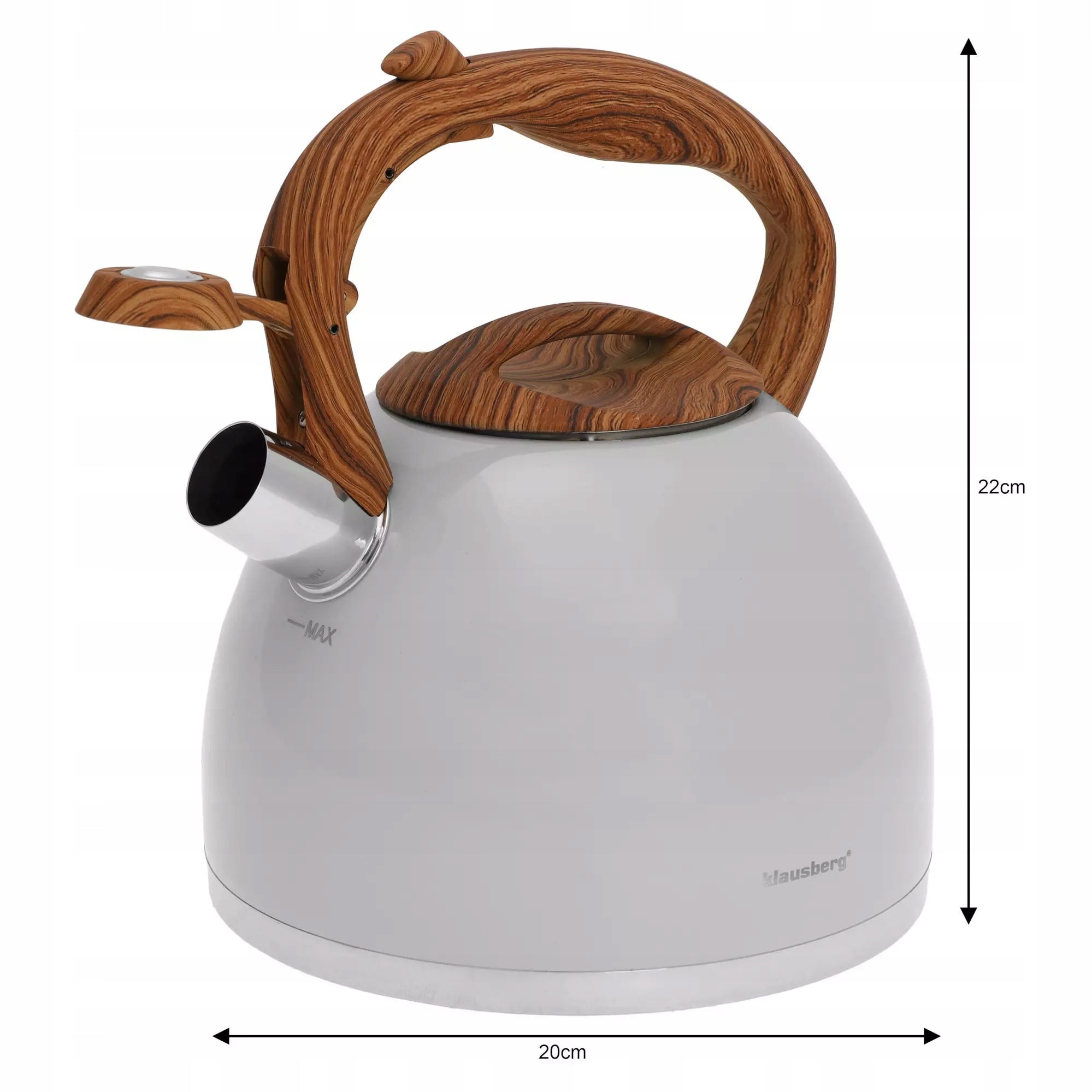 Traditional kettle 3l, light grey Klausberg Kind traditional kettle