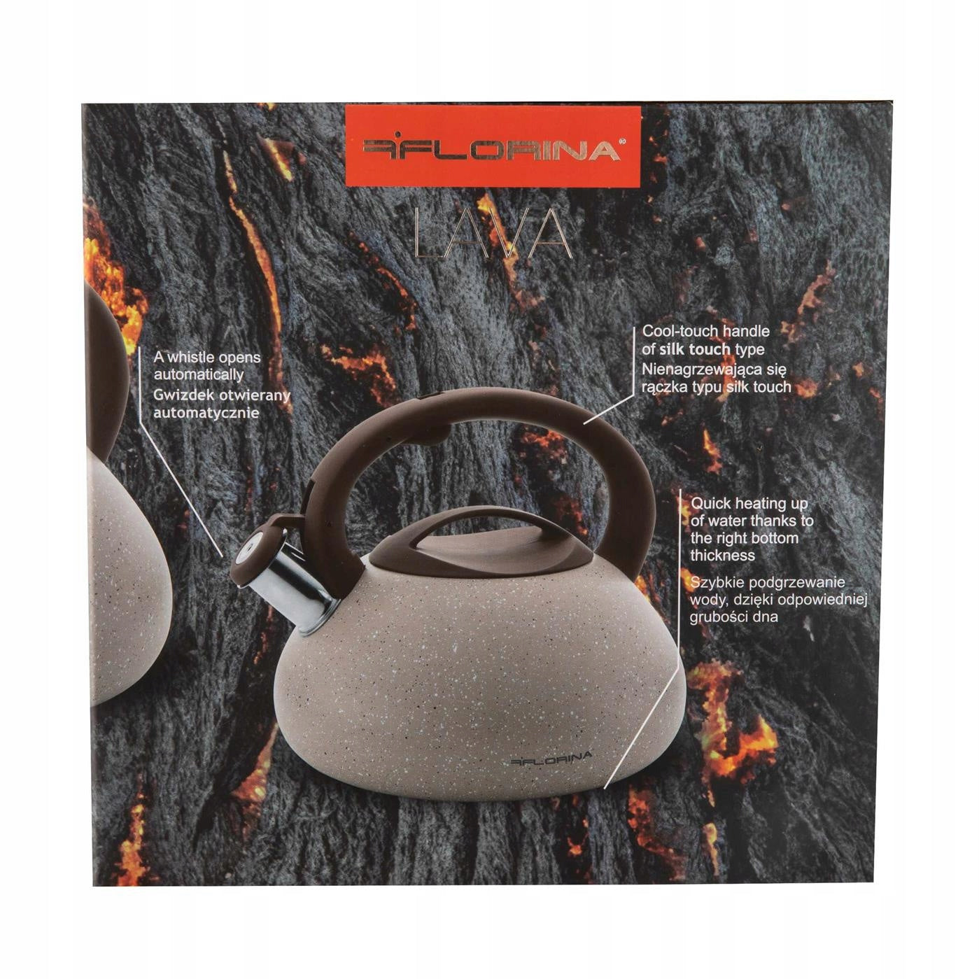 Traditional kettle Florina Lava 2,5L beige for induction and steel gas Packaging status original
