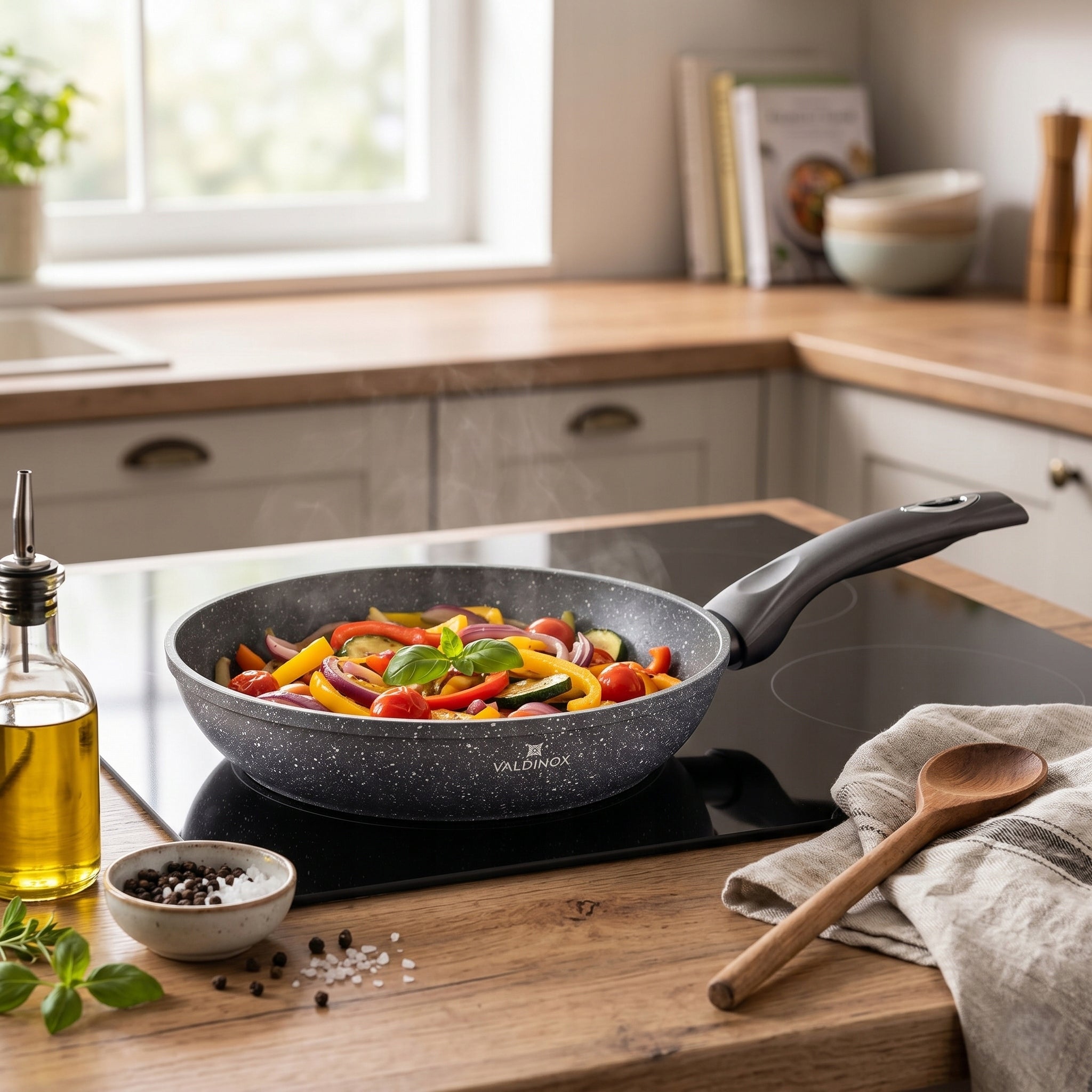 Traditional non-stick frying pan Valdinox Rock 26 cm induction and gas Packaging status original