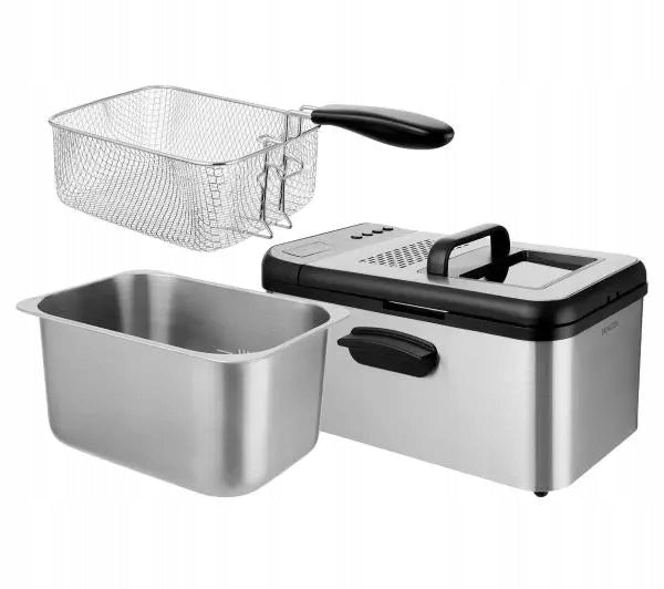 Traditional oil fryer Sencor SFR 8200SS 2200W Silver for Frying Packaging status original