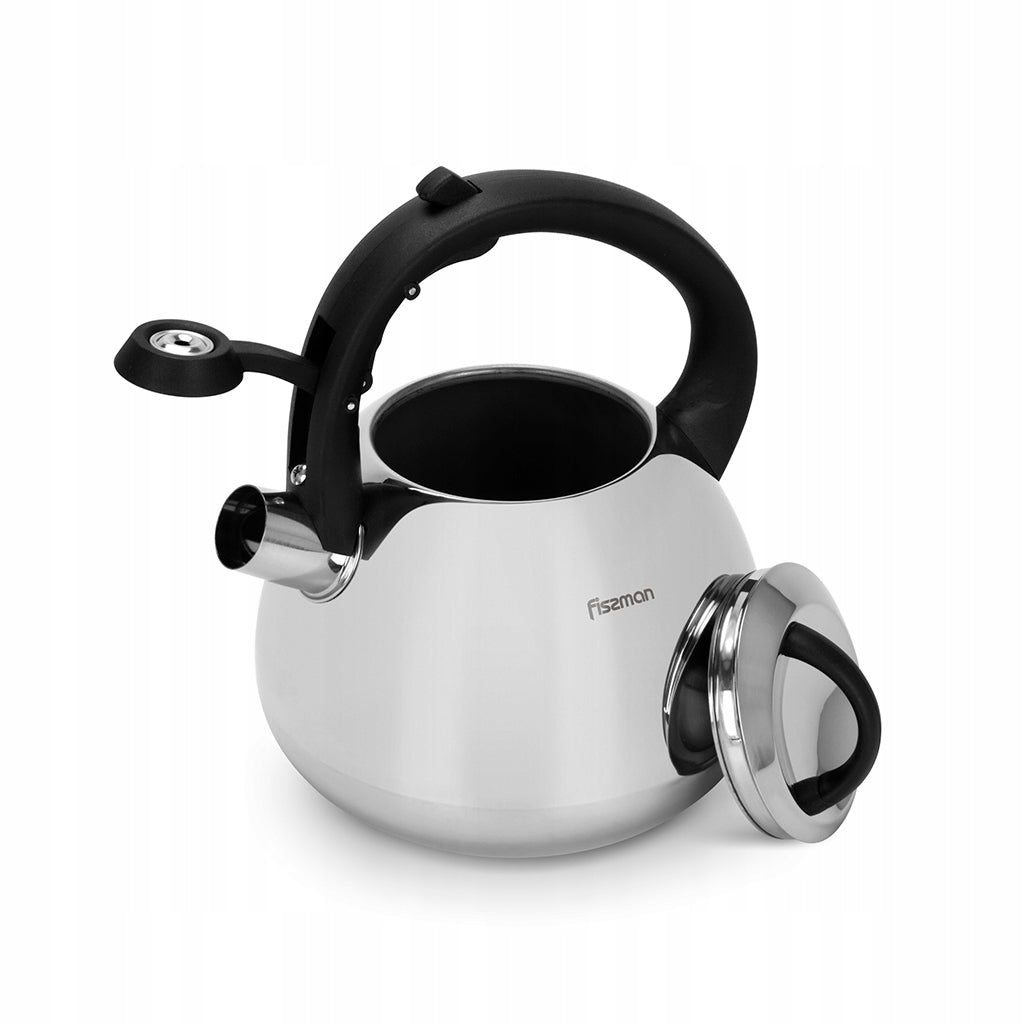 Traditional steel kettle Fissman 2,5 L with whistle for induction, gas Brand Fissman