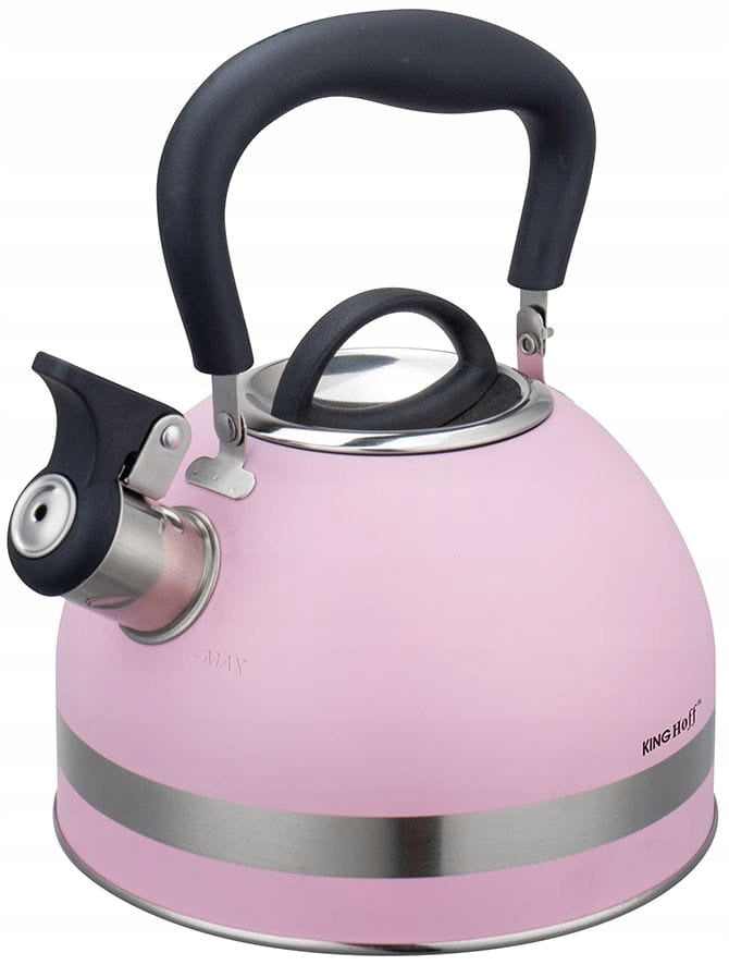 Traditional steel kettle Kinghoff 1,8 L PINK Induction GAS KH-1856 Manufacturer code KH-1856