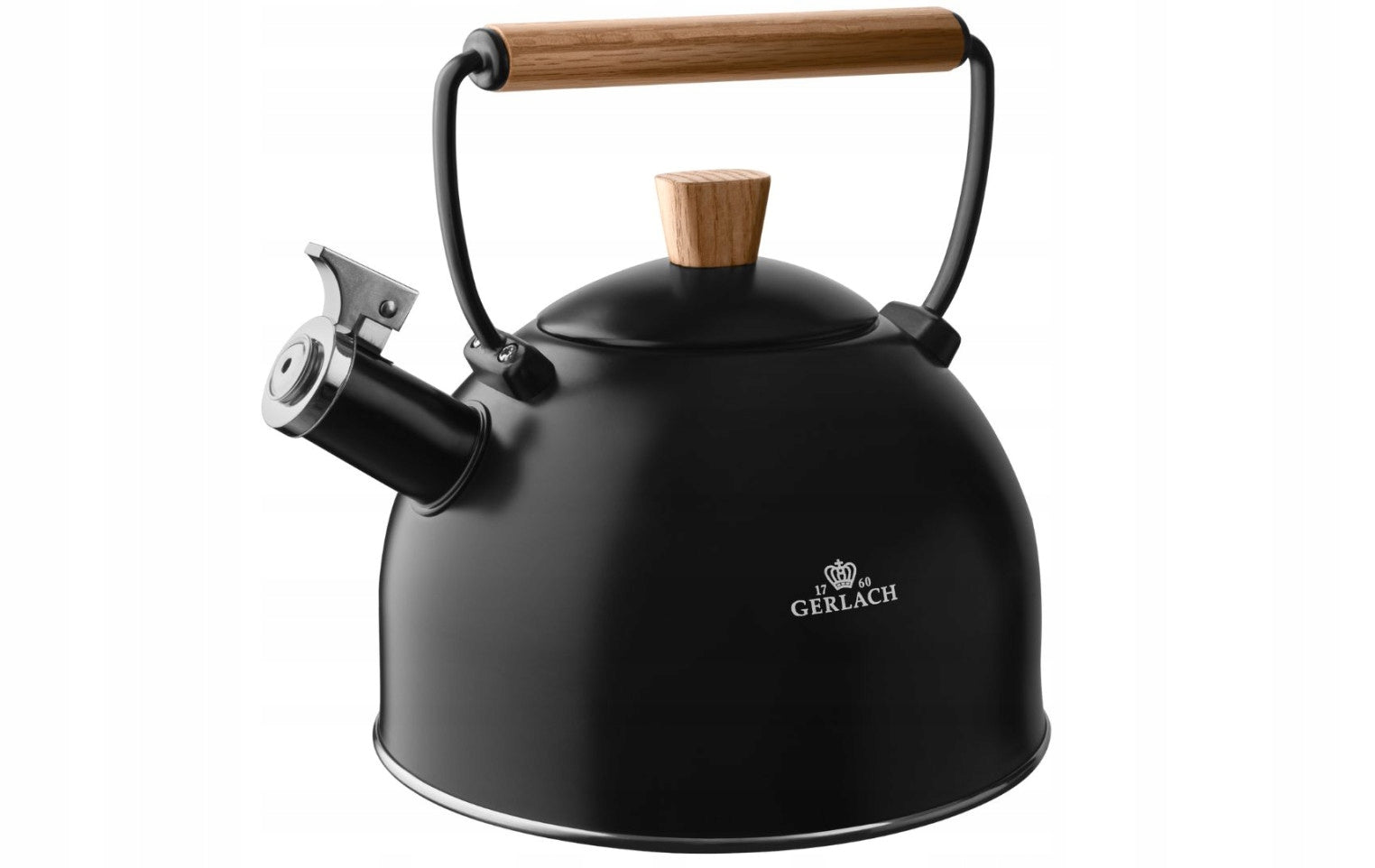 Traditional steel kettle with whistle Gerlach 2,5 l black