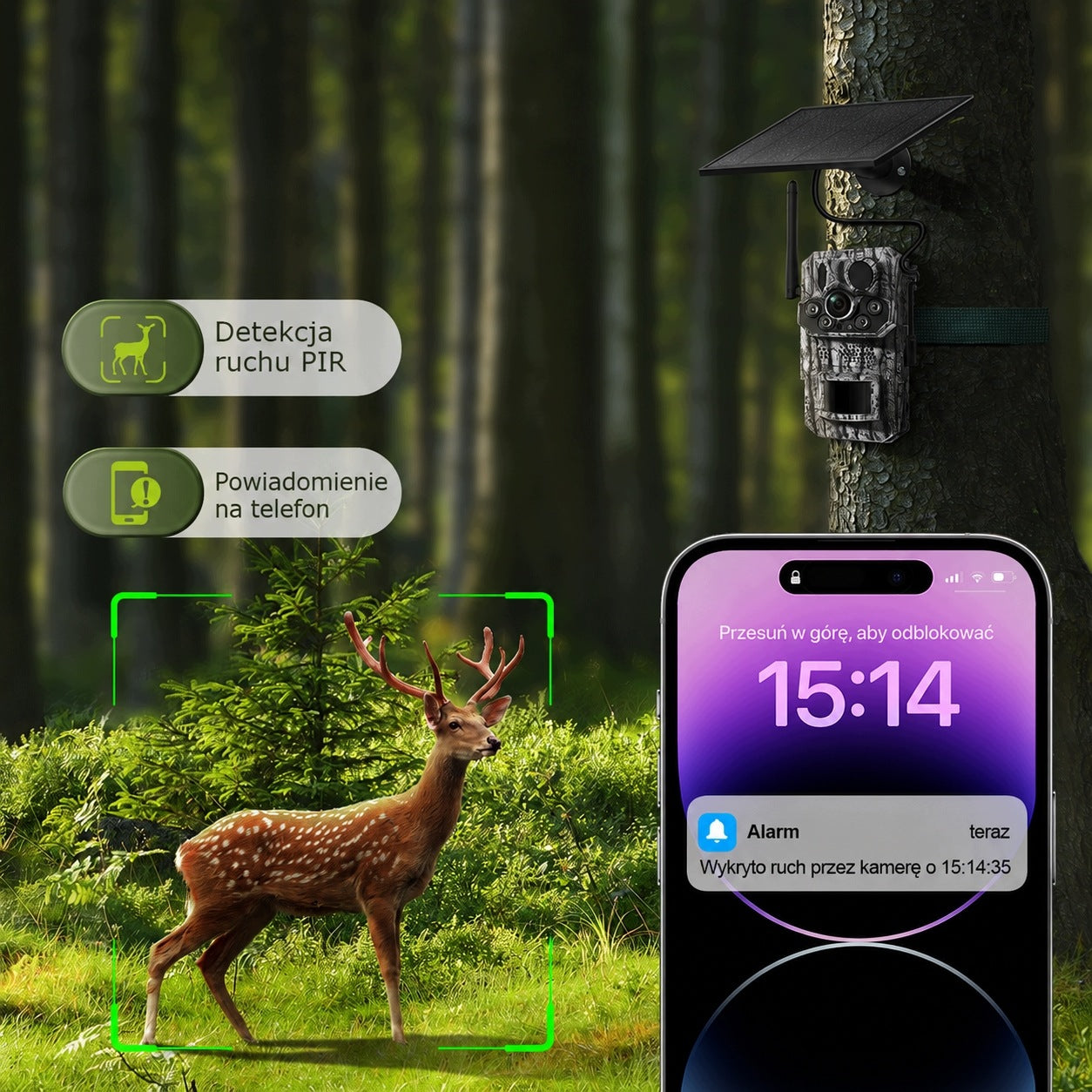 Trail Camera Solar Forest Camera 4G LTE GPS SIM PIR Live View Manufacturer code HC808