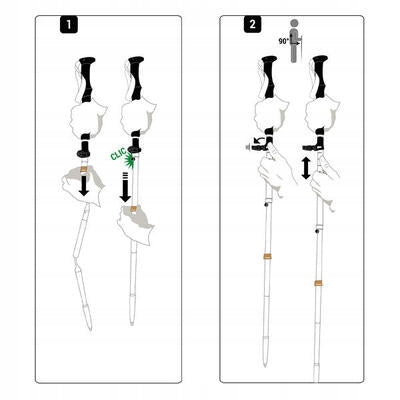 Trail running poles Kiprun 500 aluminium folding 130cm Packaging status original