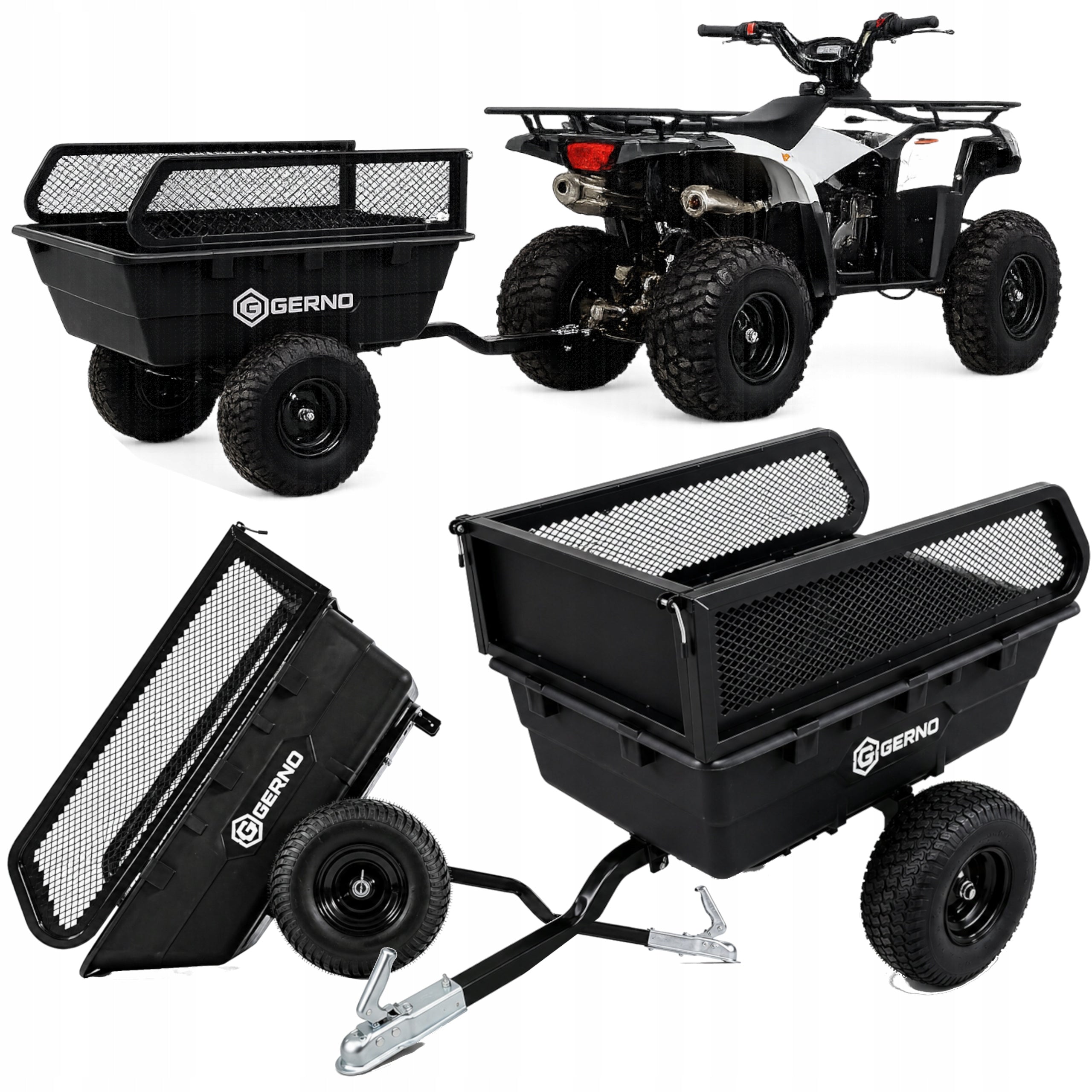 Trailer for quad off-road transport mower up to 700 kg tipper kiper