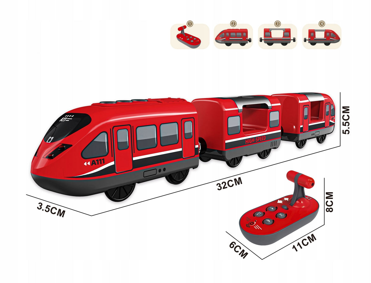 Train Remote Controlled Magnetic Batteries Queue For Wooden Tracks Kid's age 3+ years