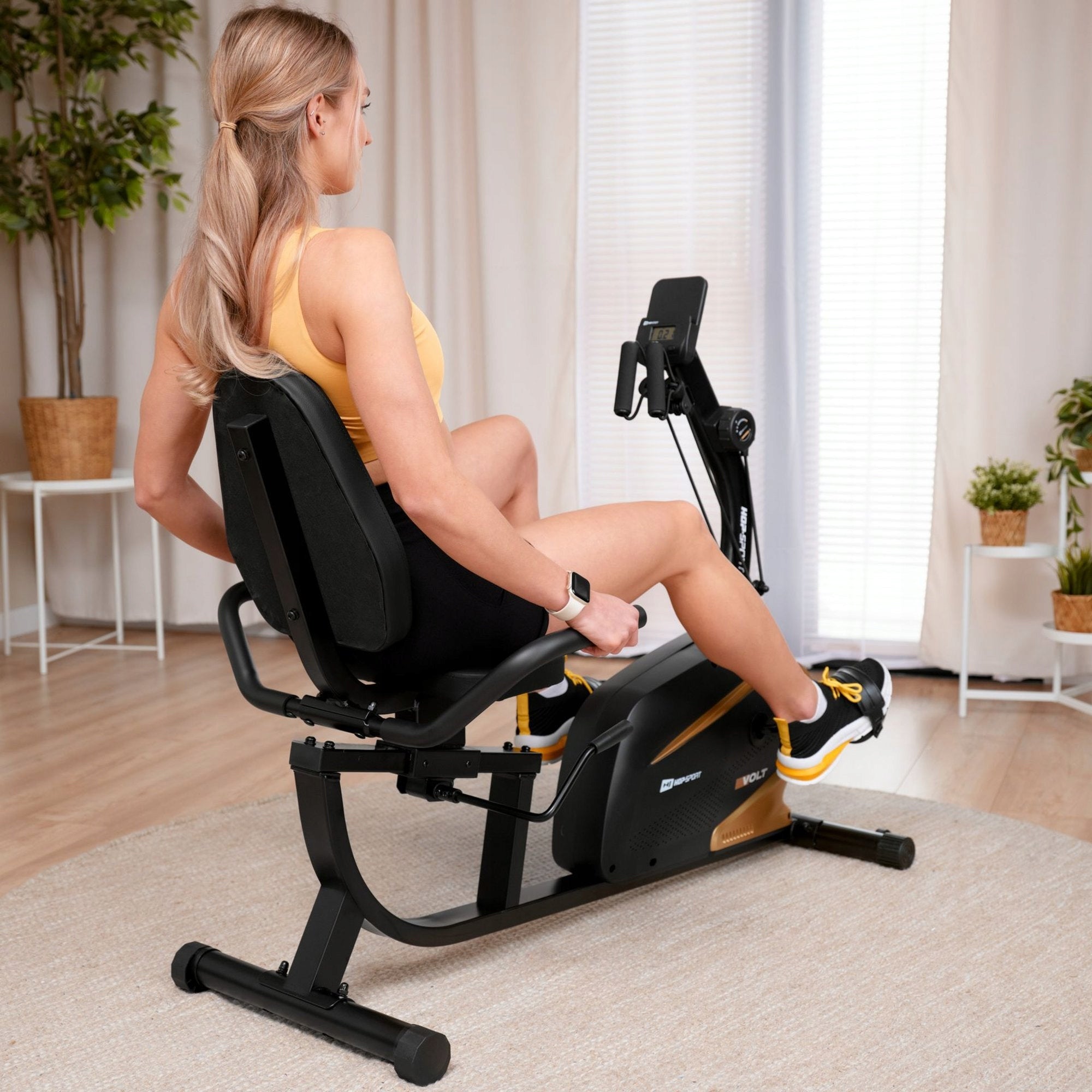 Training Bike Horizontal Reclining with Expanders Stationary Bike with Pulse Brand Hop-Sport
