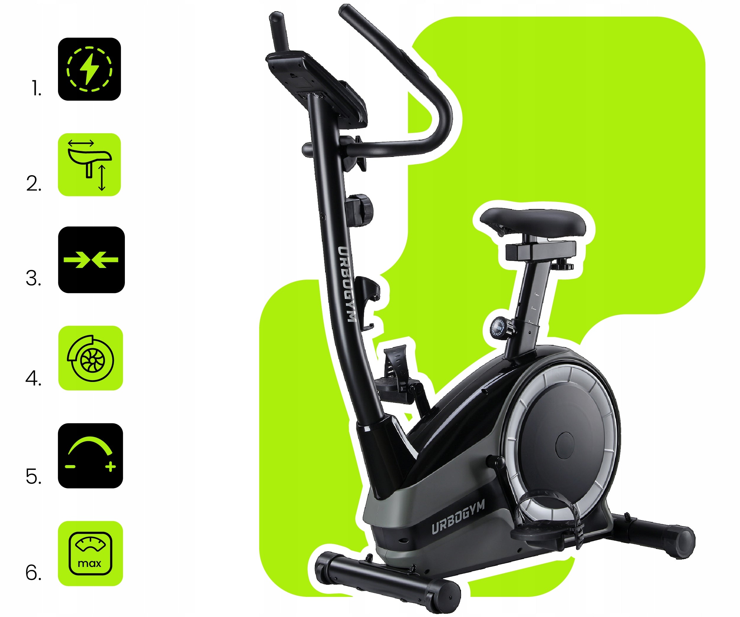 Training Bike Stationary Magnetic Home Bike URBOGYM BOOZE Packaging status original