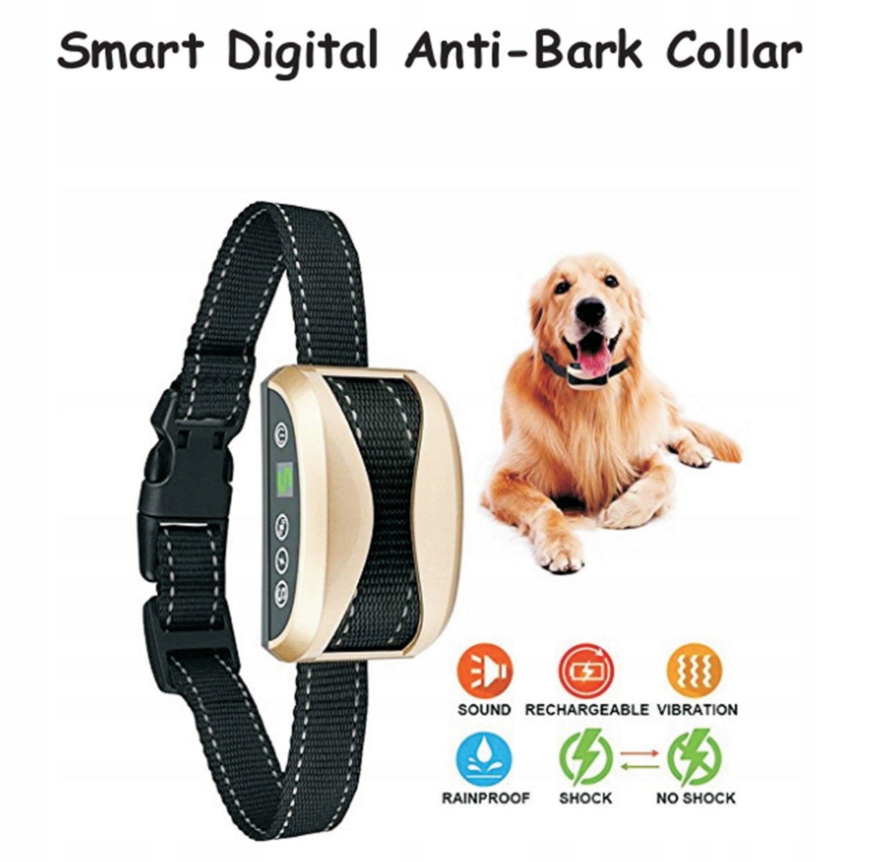 Training collar anti-bark electric SOUND VIBRATION CURRENT level 1-7