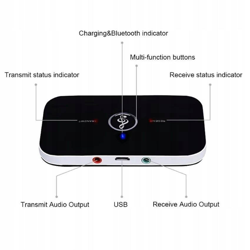 Transmitter Receiver BT 5.3 AUX Jack RCA USB Bluetooth Rechargeable EAN (GTIN) 5907106779500