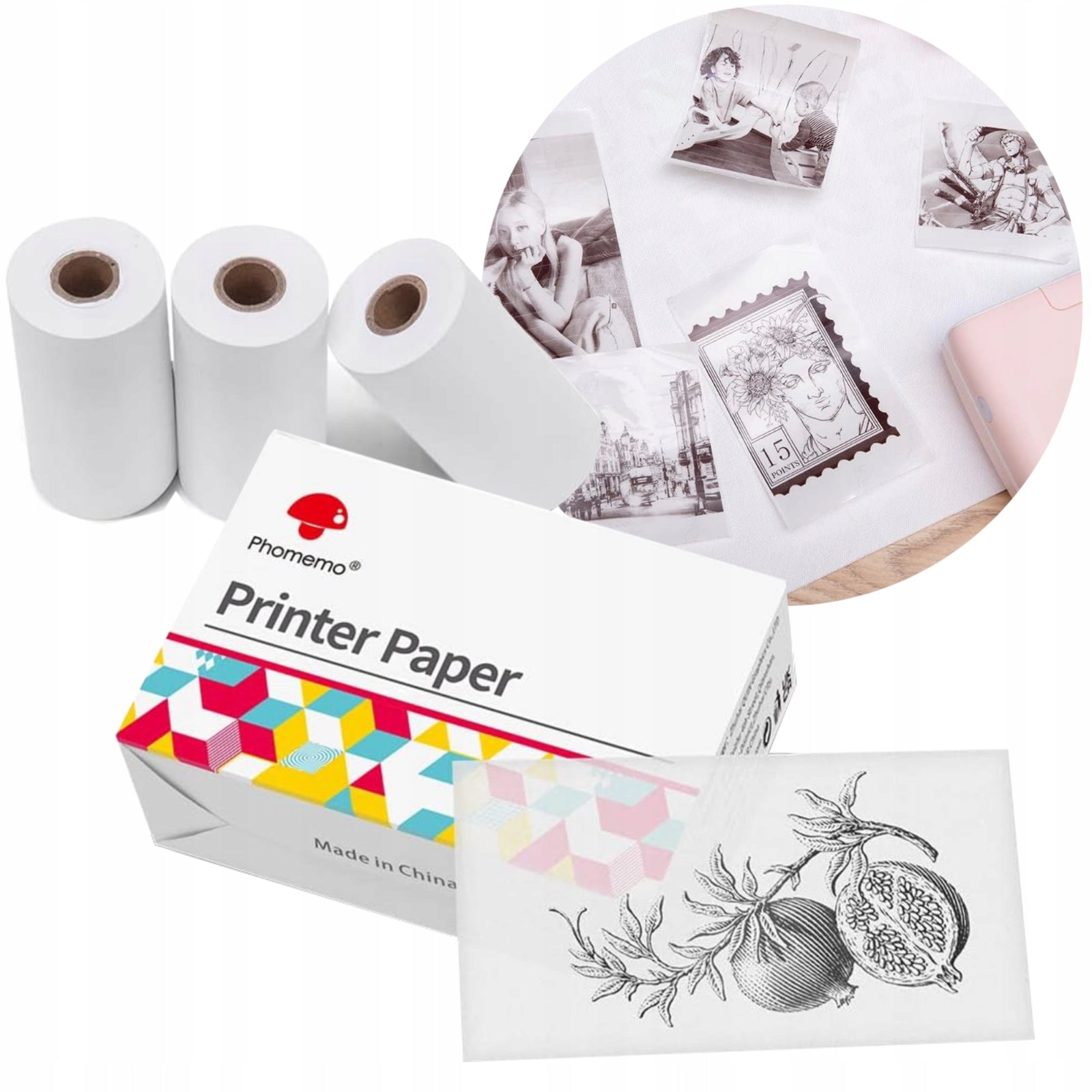 Transparent foil tape for Phomemo T02 M02X 50mmx3,5m self-adhesive 3pcs.