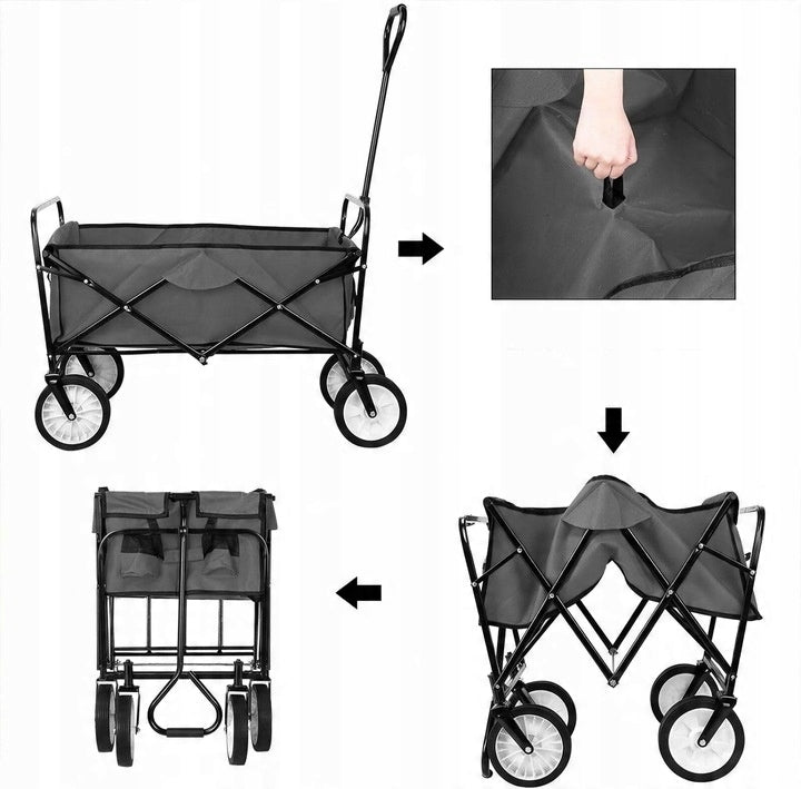 Transport CART Tourist Beach FOLDING Strong TRAILER Capacity 100 l