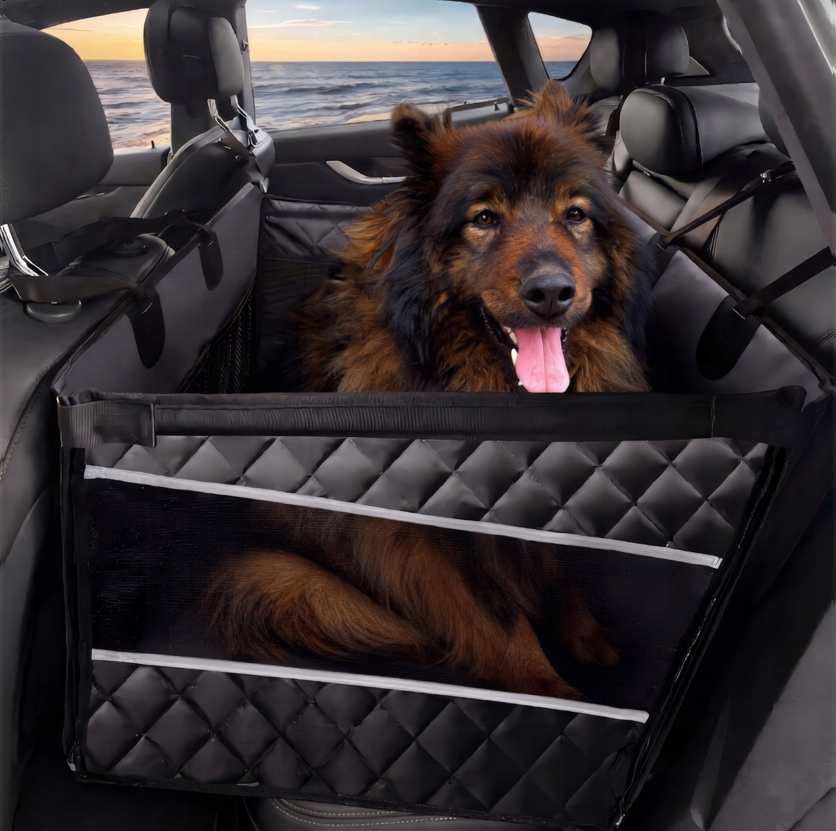 Transport Mat Psia Miłość – MAKSIU black with padded bottom 1/2couch