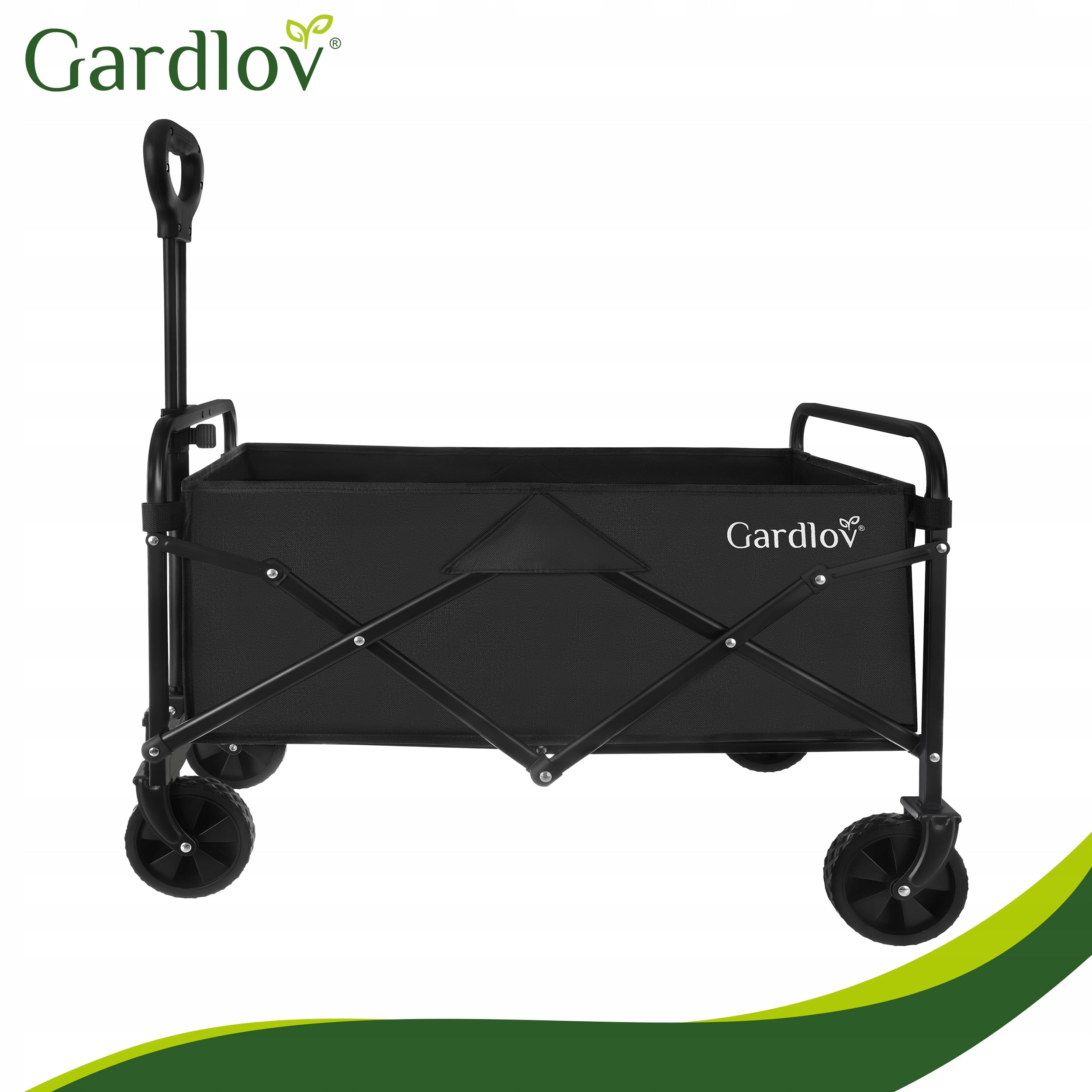 Transport Trolley Folding Garden 100kg 90L Lightweight Twisted on 4 Wheels Brand Gardlov