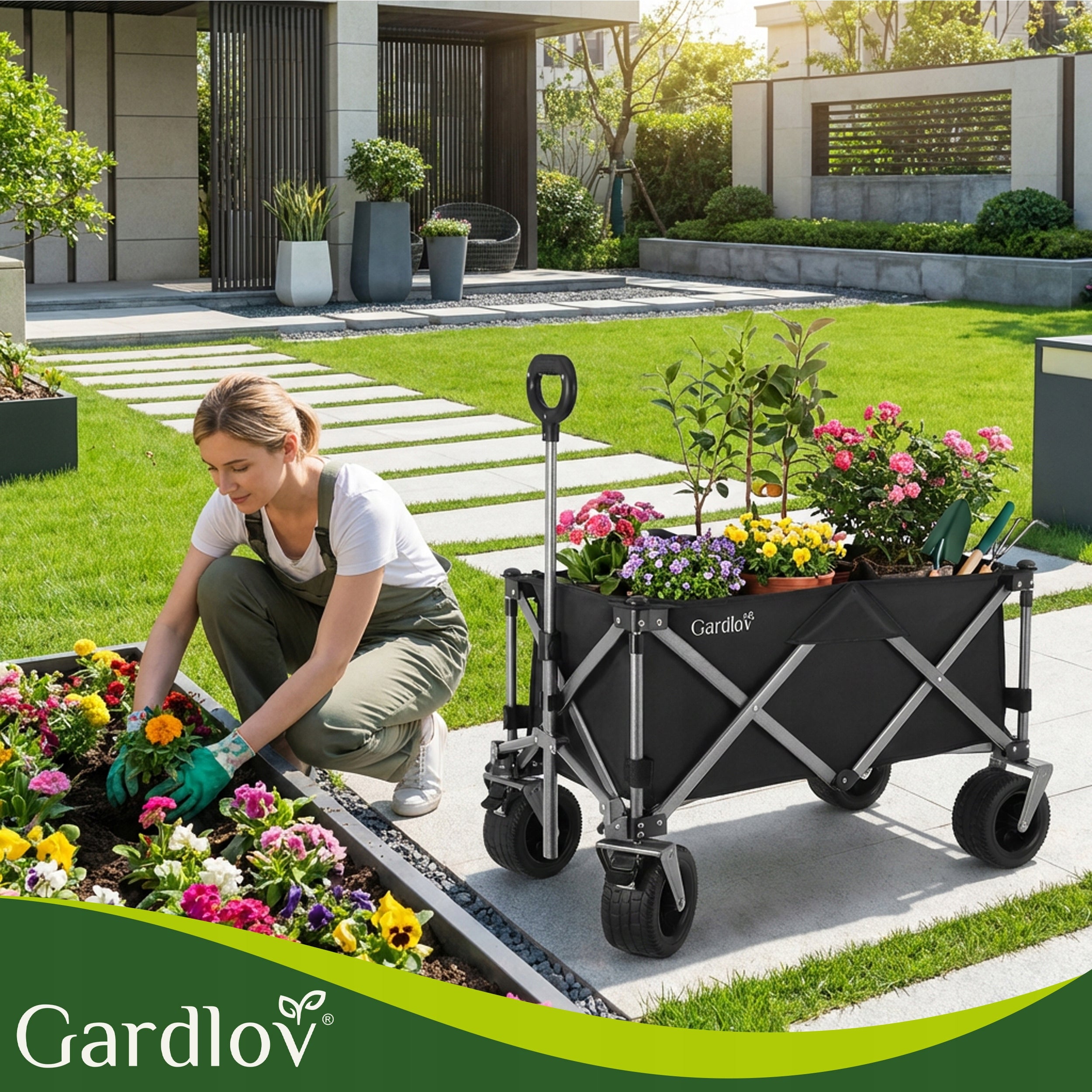Transport Trolley Folding Garden Beach 200kg 150L Large Sand Wheels Capacity 150 l