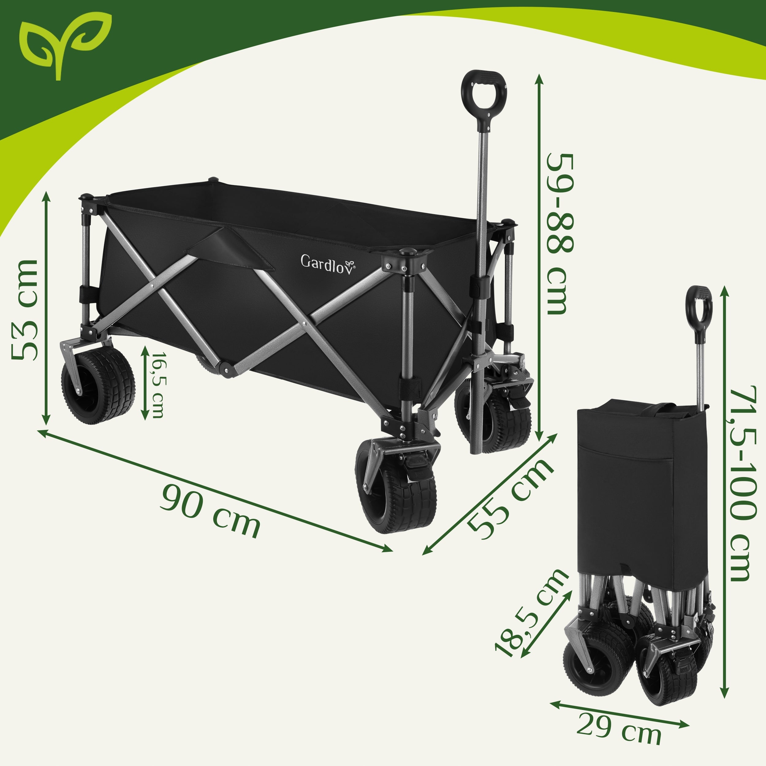 Transport Trolley Folding Garden Beach 200kg 150L Large Sand Wheels Kind trolley