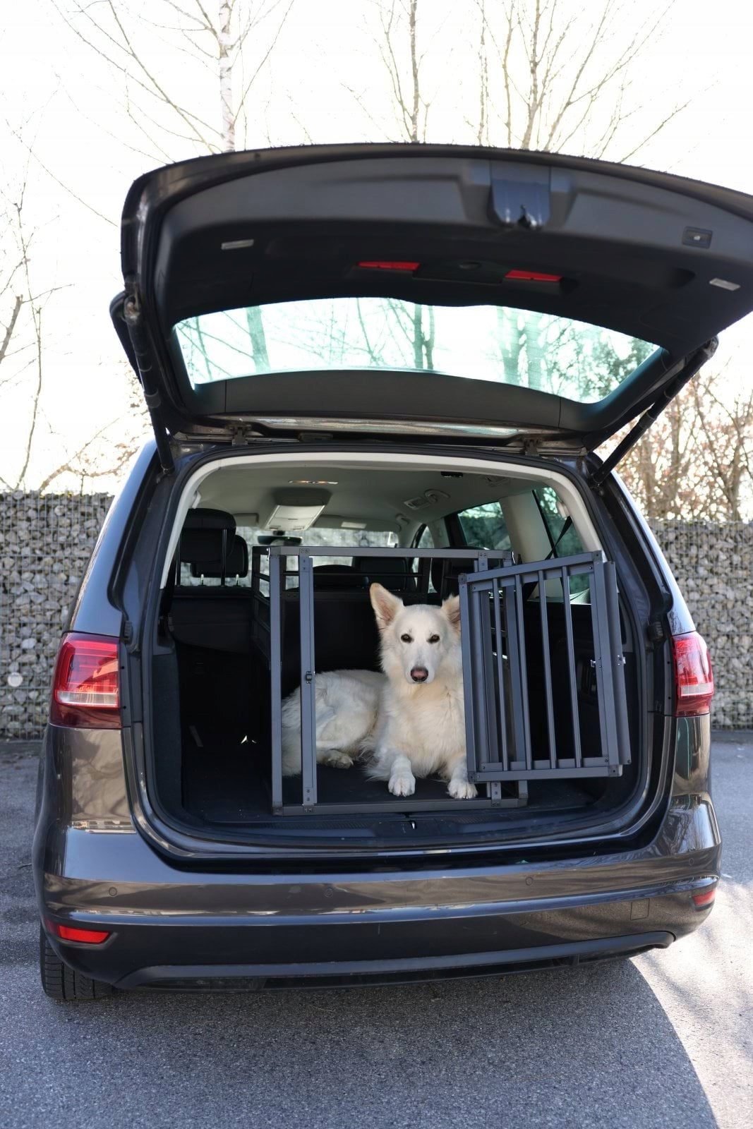 Transport cage for dog, 77 x 55 x 50 cm, aluminium, graphite, Kerbl Brand no brand