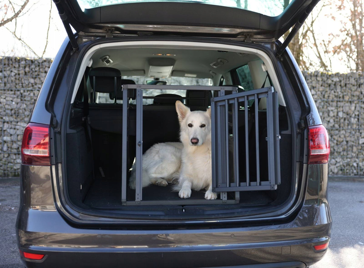 Transport cage for dog, 77 x 55 x 50 cm, aluminium, graphite, Kerbl Manufacturer code 80046