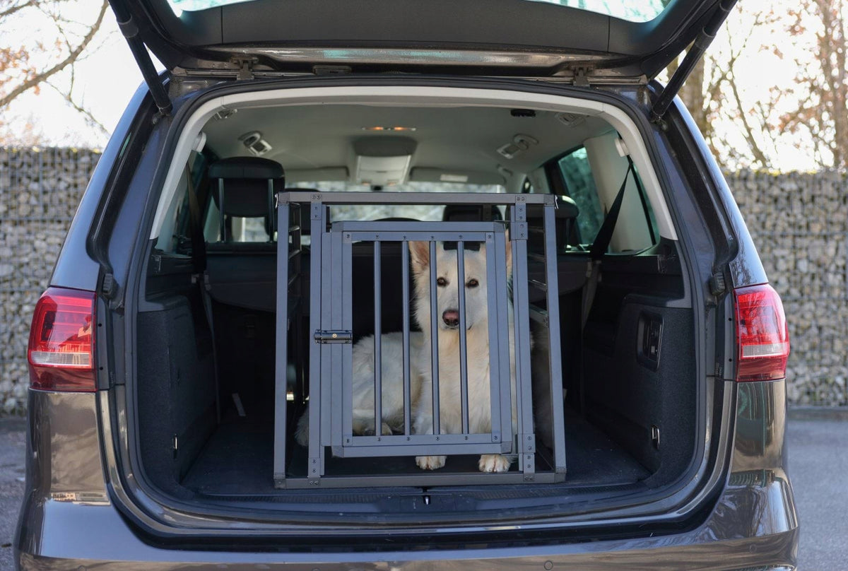 Transport cage for dog, 77 x 55 x 50 cm, aluminium, graphite, Kerbl