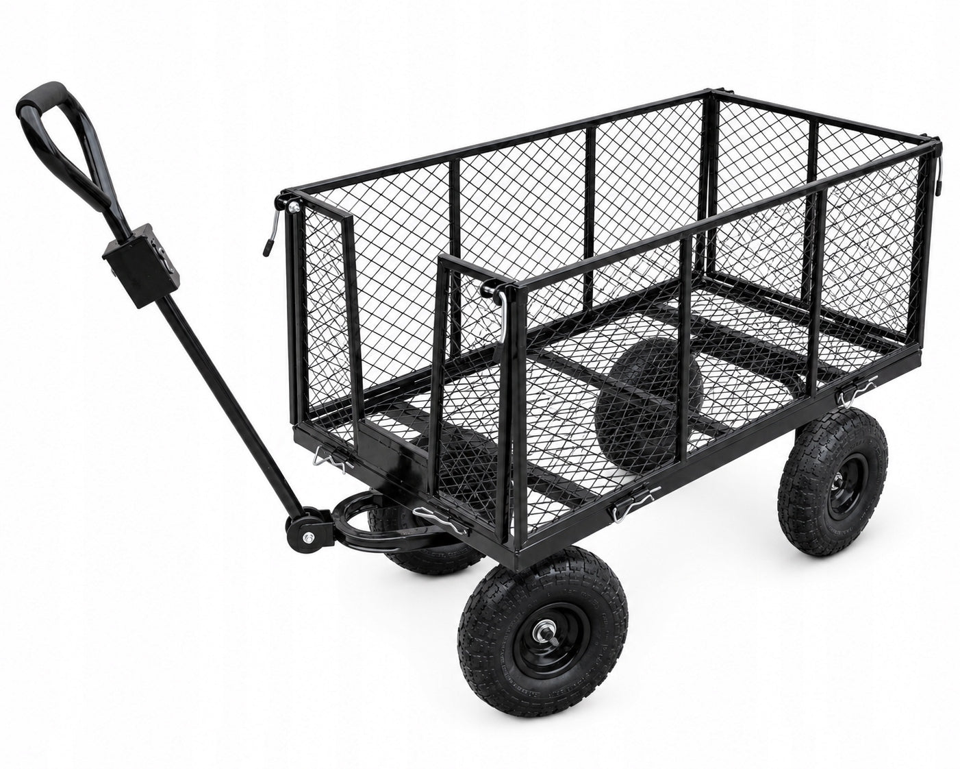 Transport garden trolley 200 L 300 kg with tarpaulin and folding side Wheels number 4