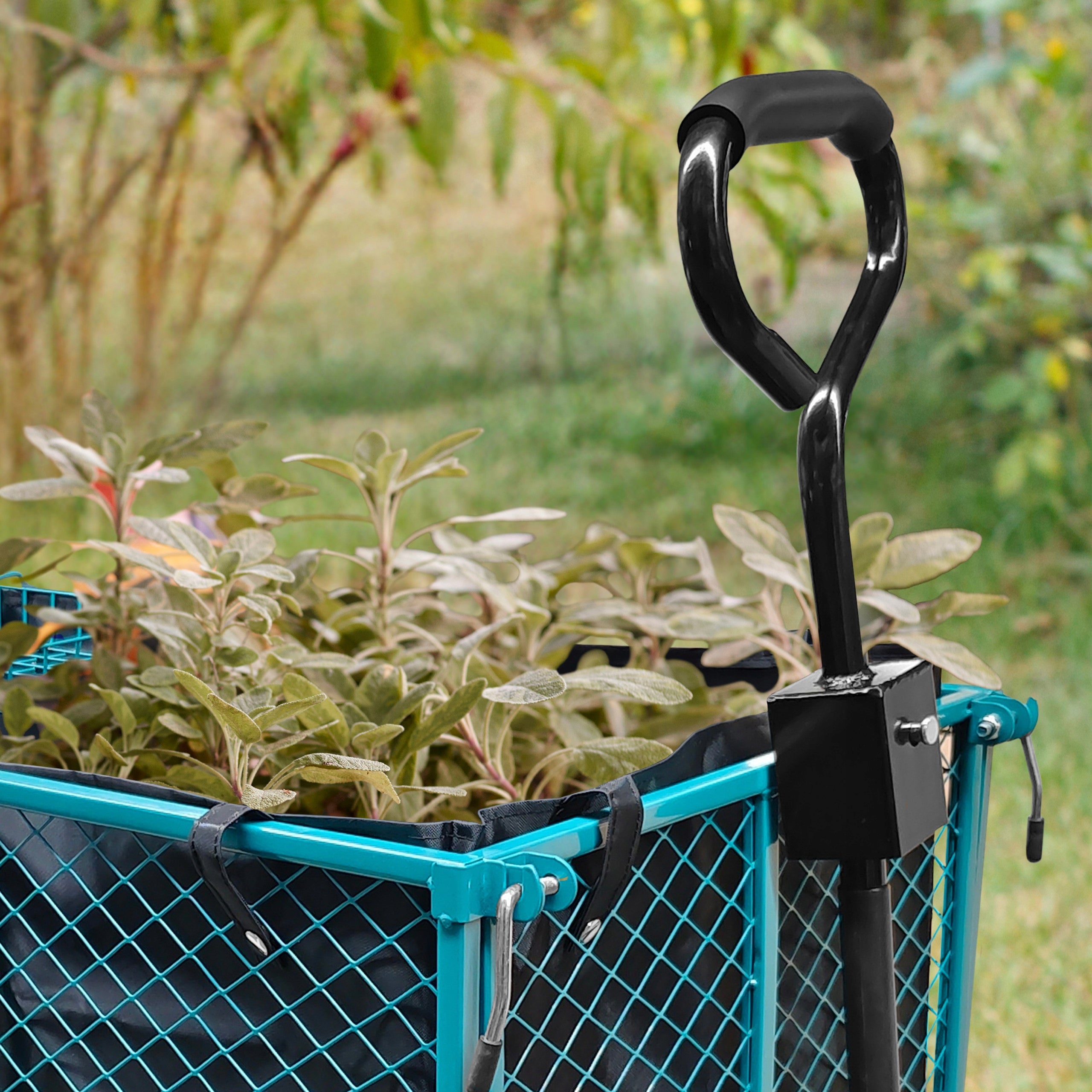 Transport garden trolley 2x tarpaulin insert trailer freebie gloves Capacity 200 l