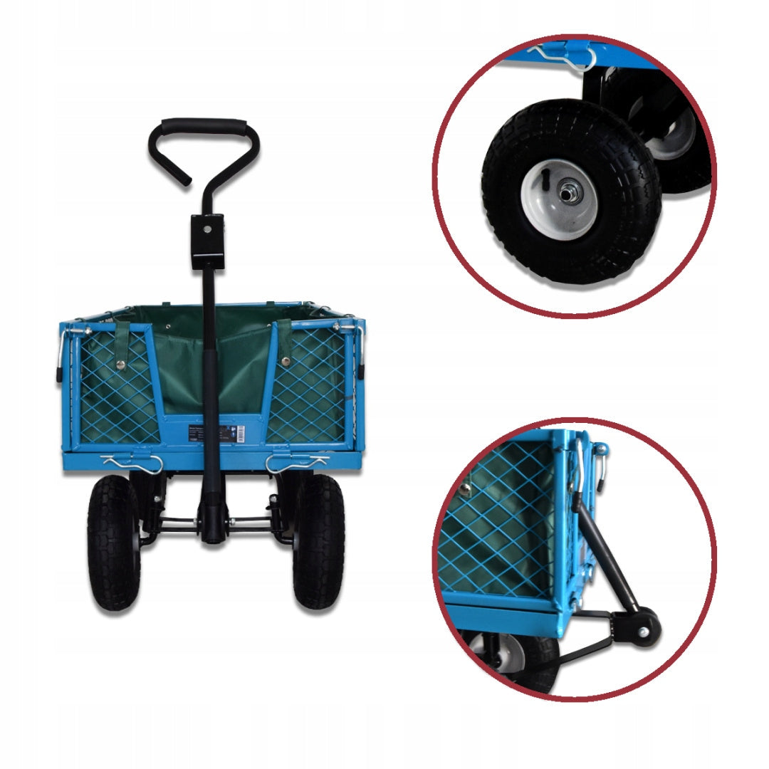 Transport garden trolley 300kg steel wheels pumped dump truck Manufacturer code Wózek ogrodowy