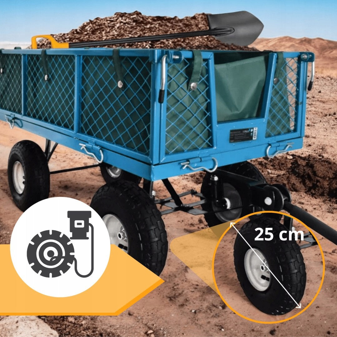 Transport garden trolley 300kg steel wheels pumped dump truck Product weight with unit packaging 22.5 kg