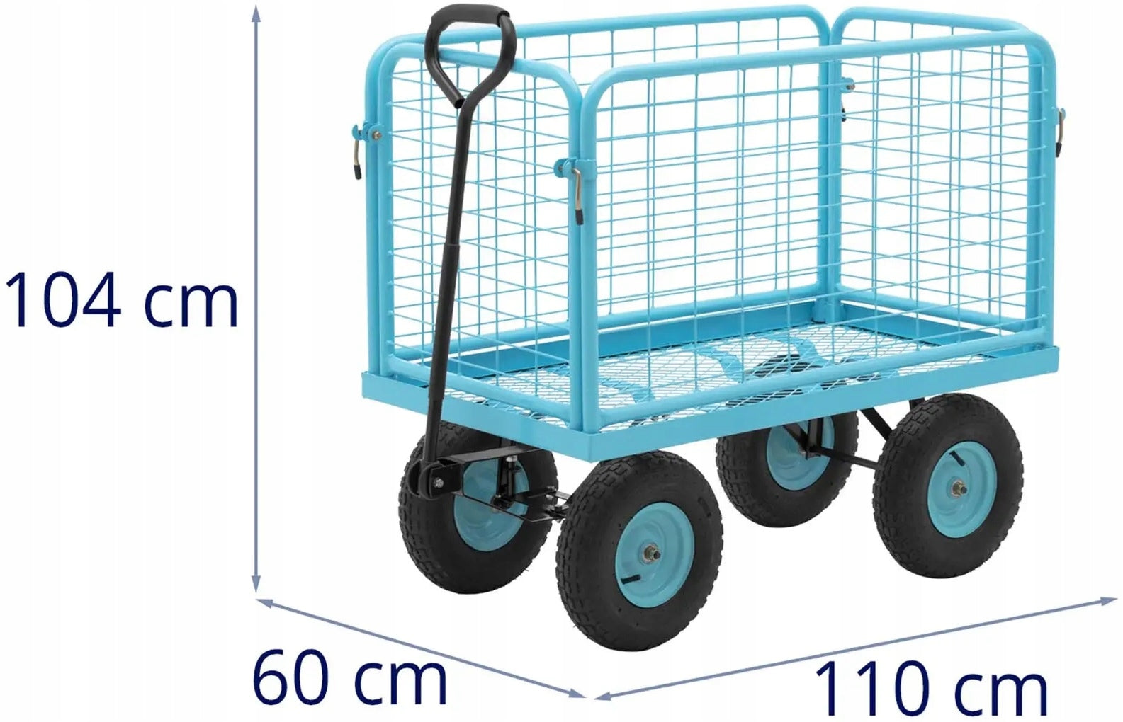 Transport trolley 400kg removable side barriers HILLVERT HT-TWIN-400 Packaging status original