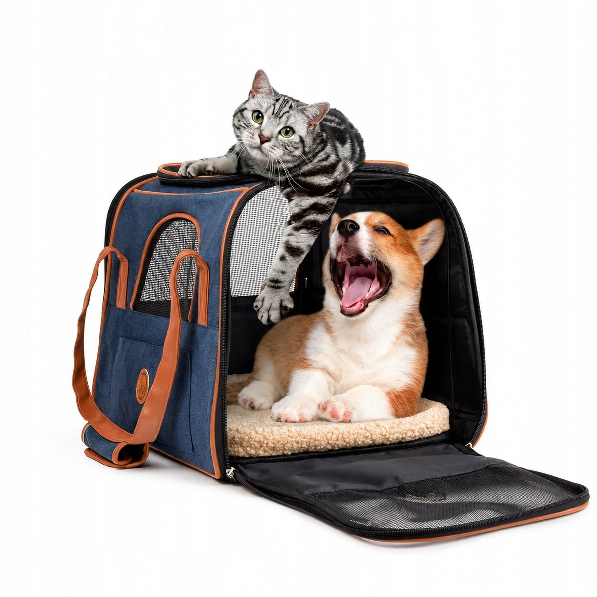 Transporter Cat Dog Bag Folding 46x35x37 cm For Airplane Car 8 kg Brand no brand