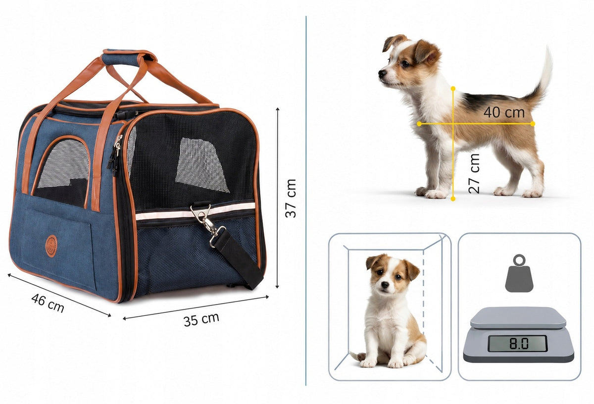 Transporter Cat Dog Bag Folding 46x35x37 cm For Airplane Car 8 kg Manufacturer code JTHFW