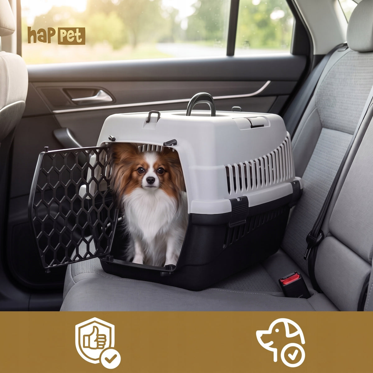 Transporter for Cat Dog 33x50x33 cm - Abba S Grey, For Car Packaging status original