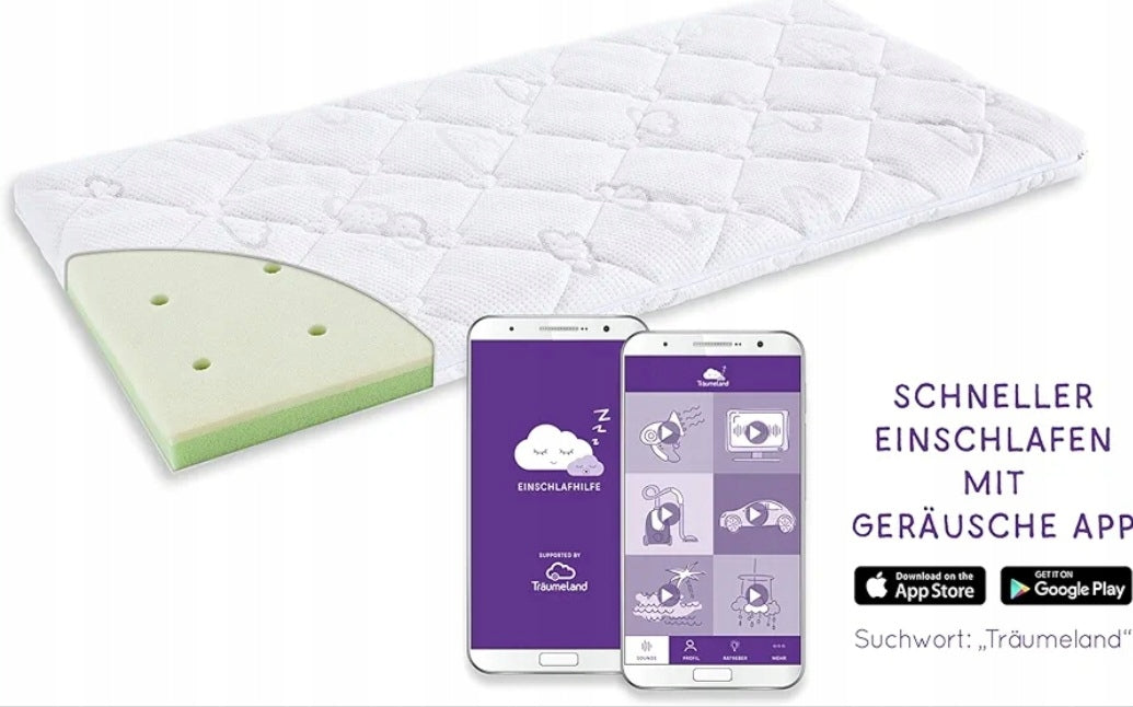 Träumeland Crib Mattress,Little Angel,90x 40 cm, Temperature Adjustable Manufacturer code T030801
